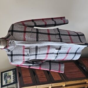 ANNE KLEIN PLAID SWEATER JACKET M